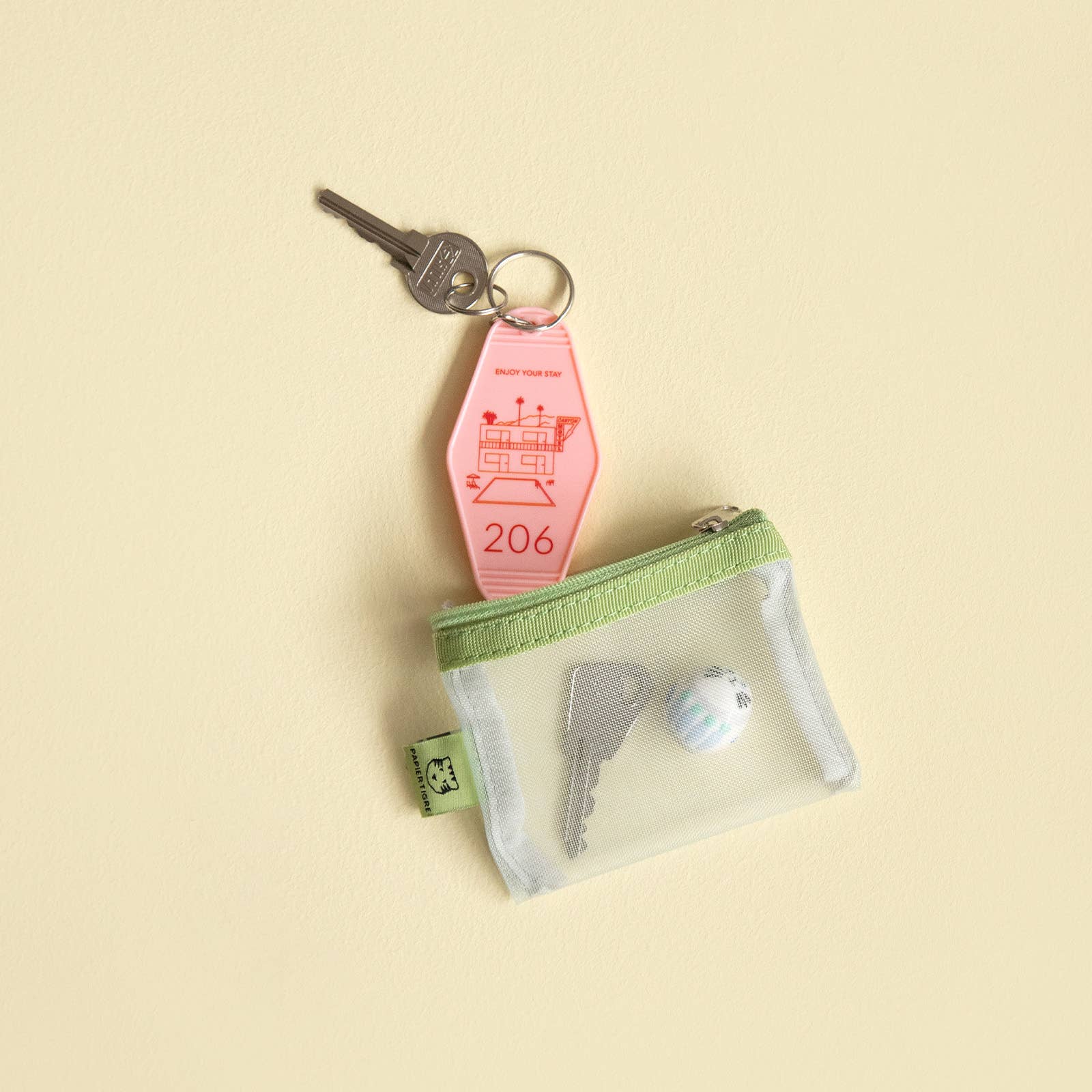 MESH POCKET XS // GREEN & GREY