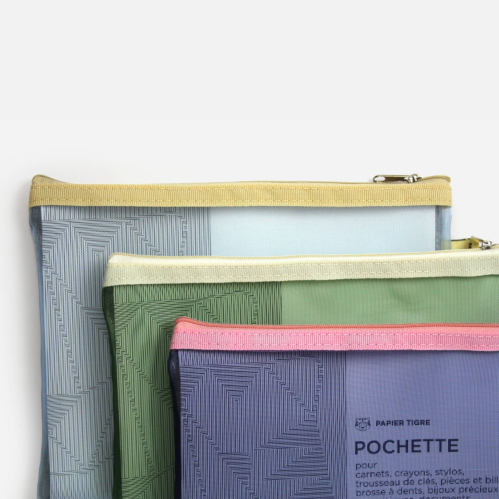 MESH POUCH M // SAND & FORREST GREEN