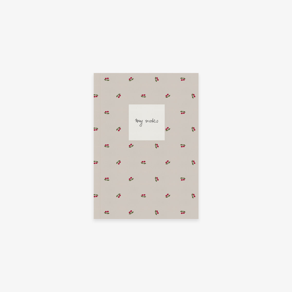 small pocket notebook with cherries