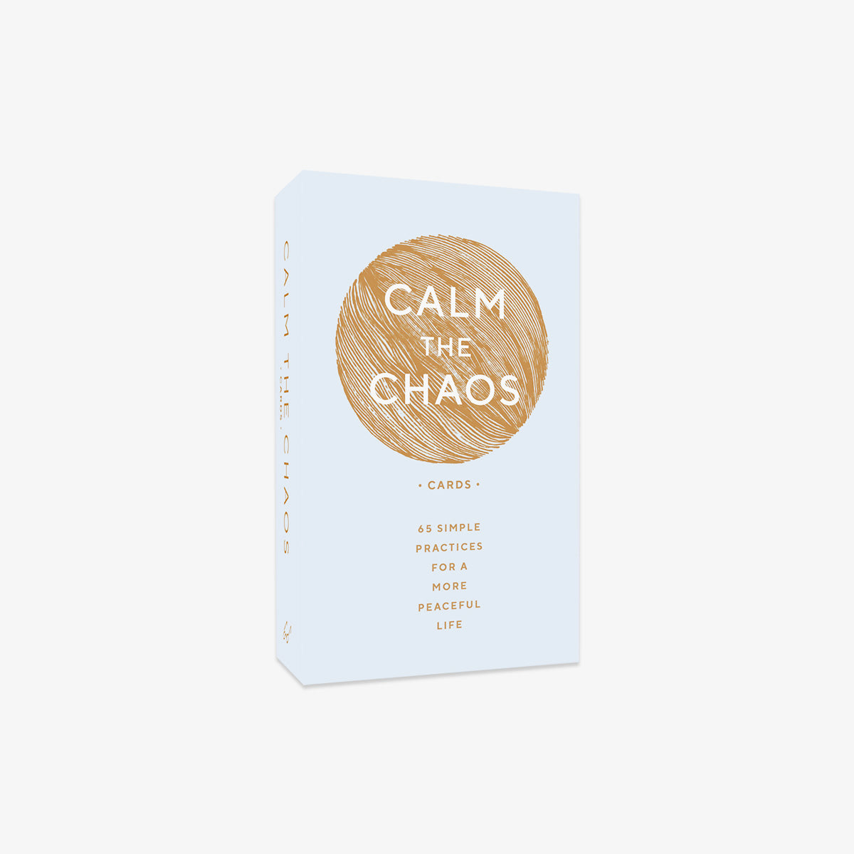Card deck packaging with 'Calm the Chaos' text