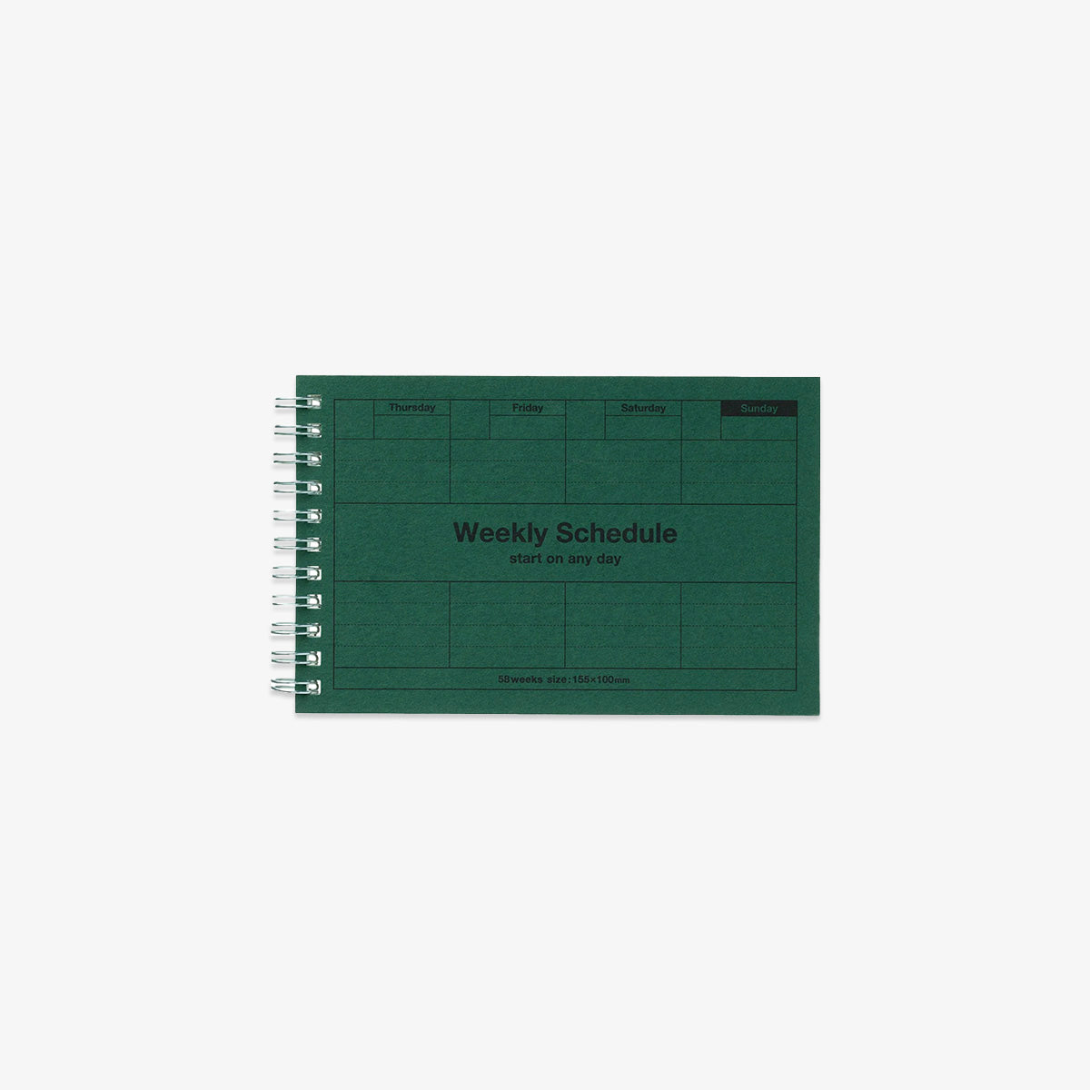 WEEKLY SCHEDULE // DARK GREEN