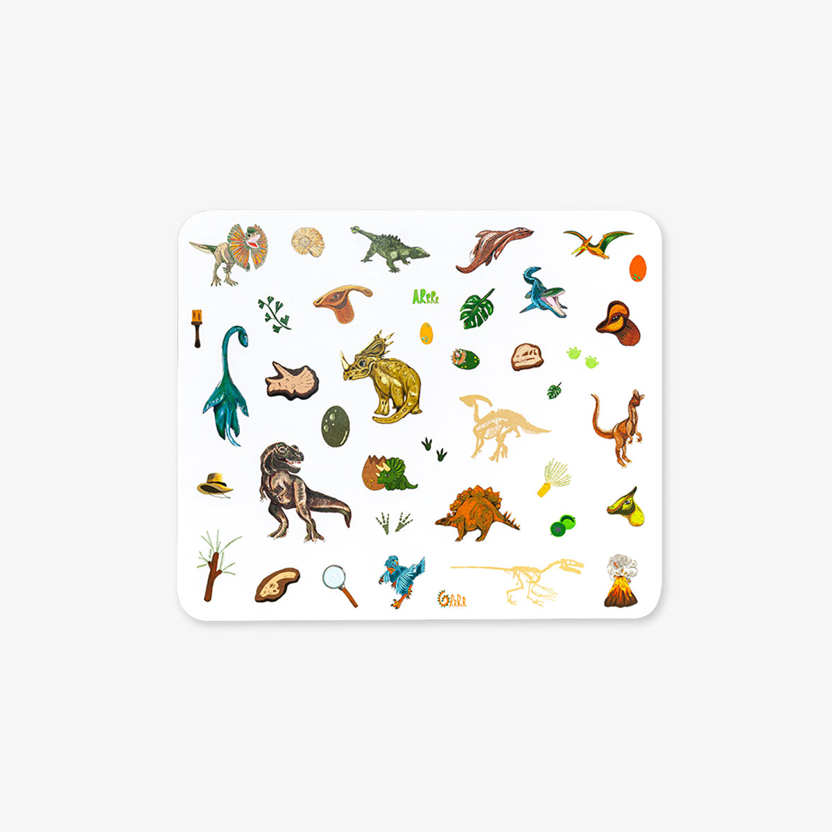 Collection of colorful dinosaur illustrations