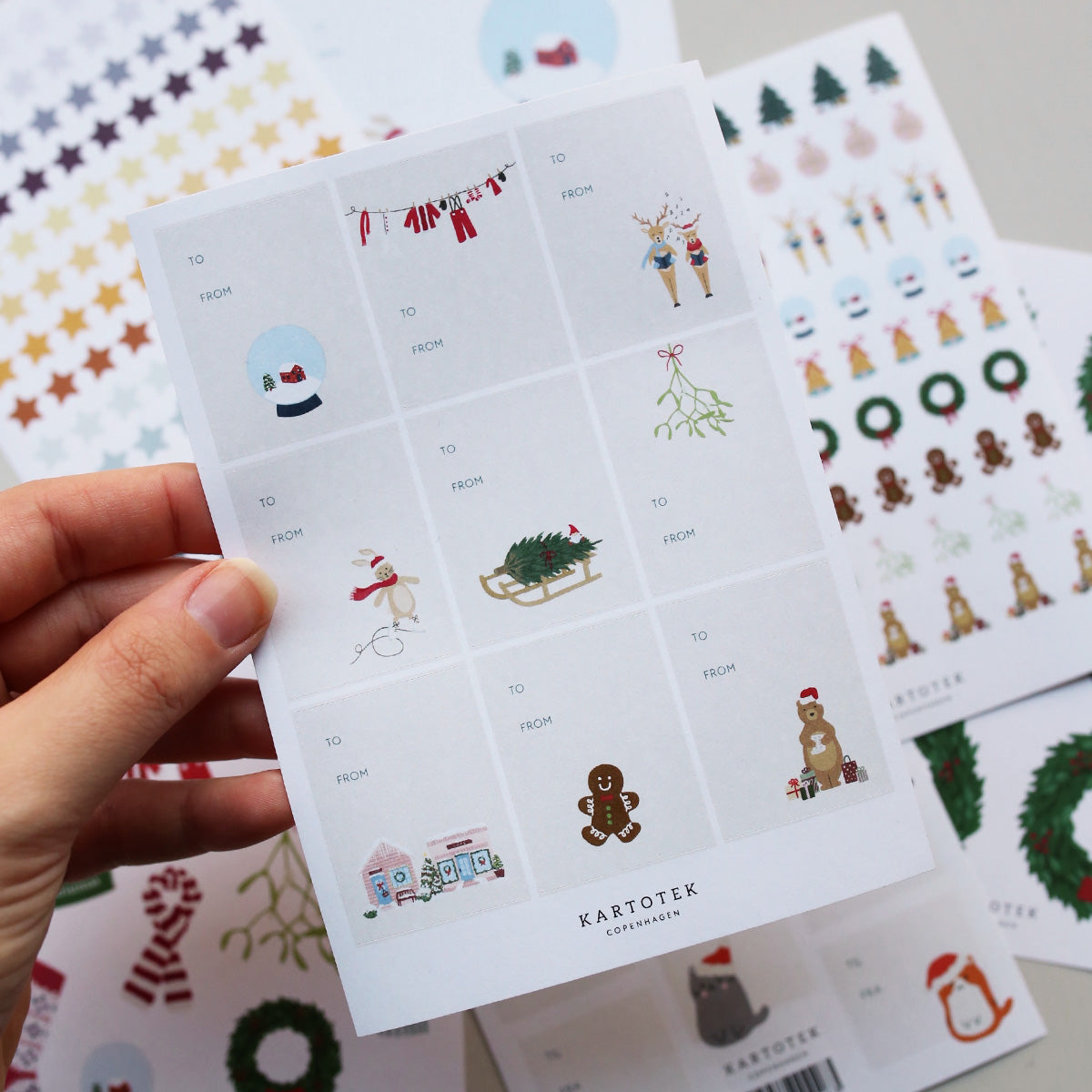 GIFT TAG STICKERS // CHRISTMAS GRID