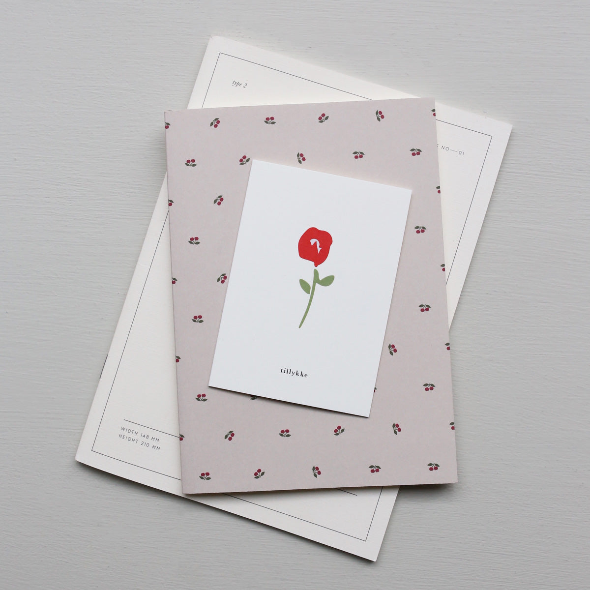 SMALL GREETING CARD // ROSE (DANISH)