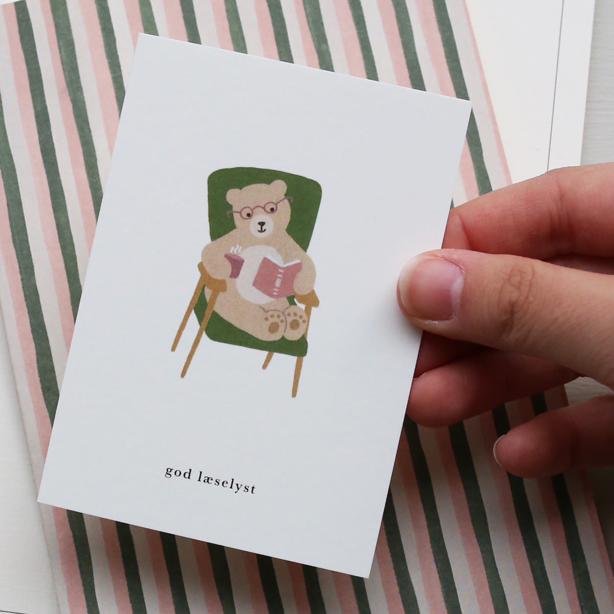 SMALL GREETING CARD // LÆSEBJØRN (DANISH)