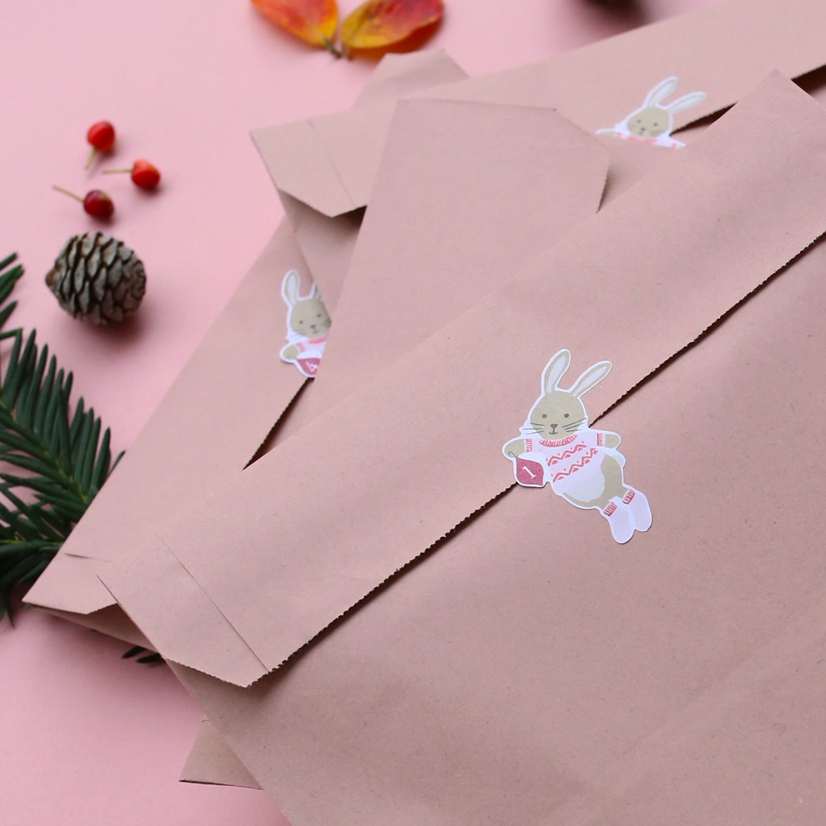 STICKERS // ADVENT CHRISTMAS BUNNY 1-4