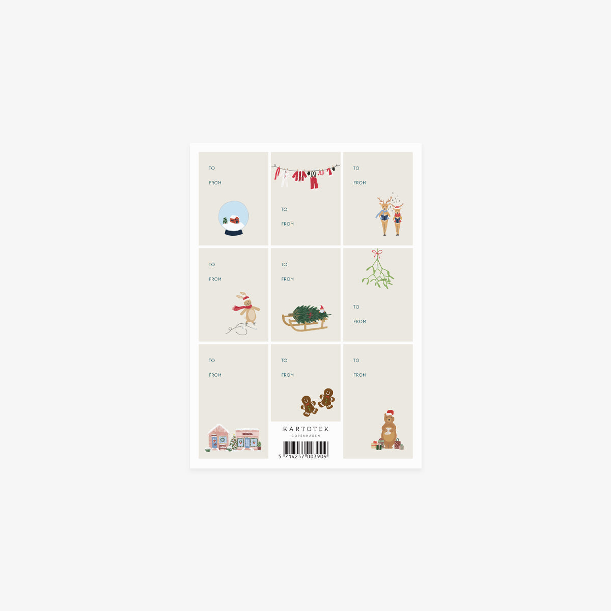 GIFT TAG STICKERS // CHRISTMAS GRID