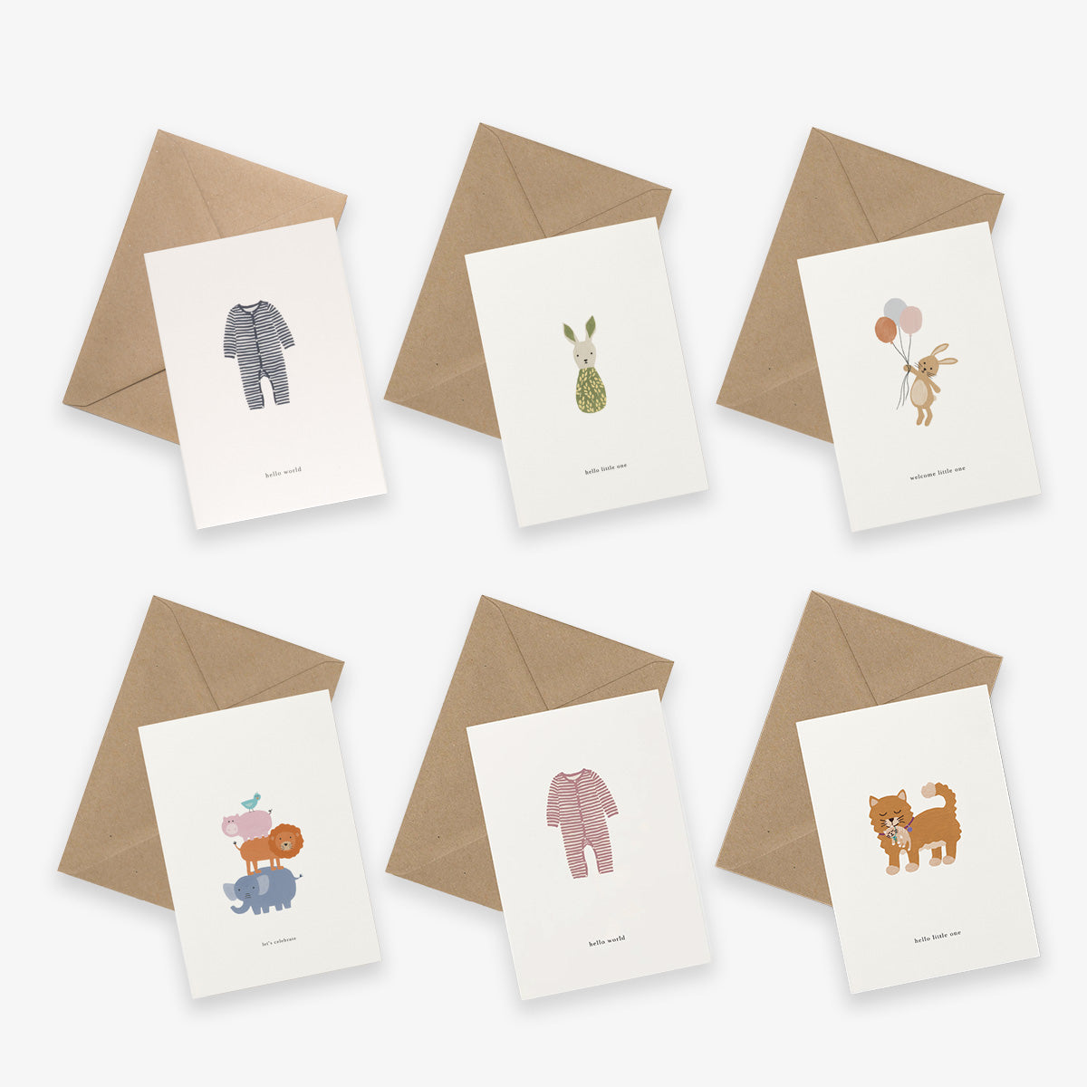 GREETING CARD BUNDLE OF 6 // HELLO BABY