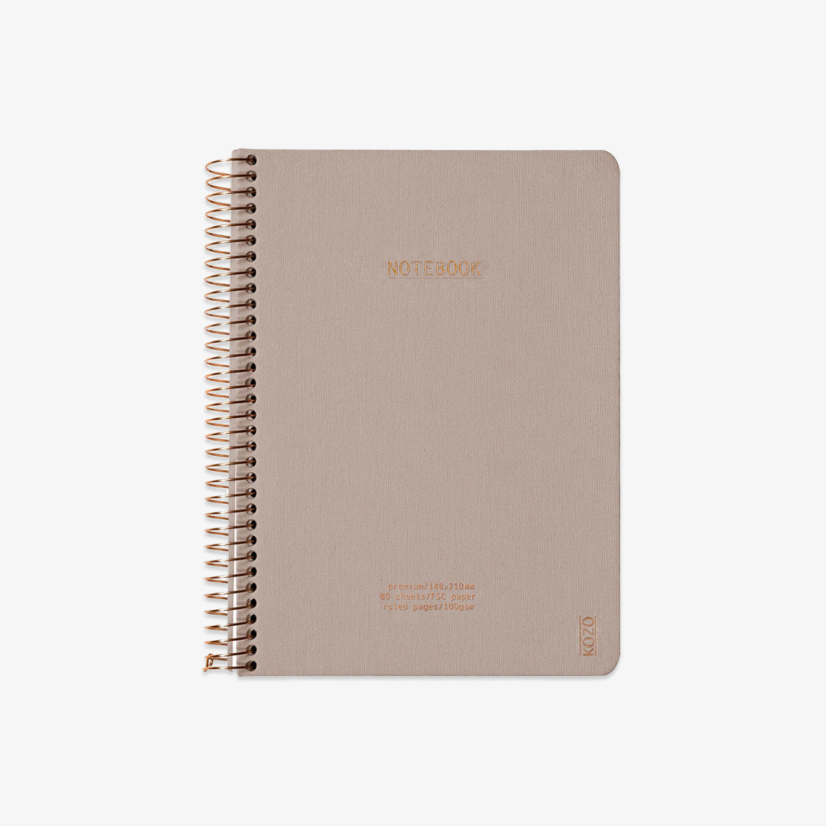 KOZO SPIRAL-BOUND NOTEBOOK A5 // SAND