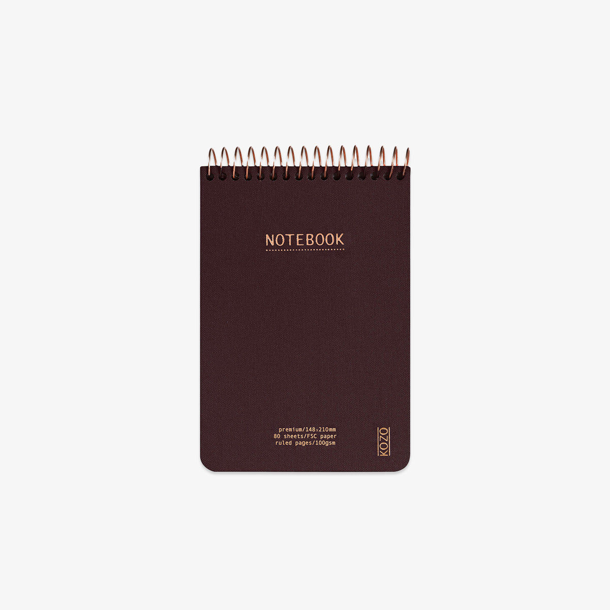 KOZO SPIRAL-BOUND NOTEBOOK A6 // COFFEE