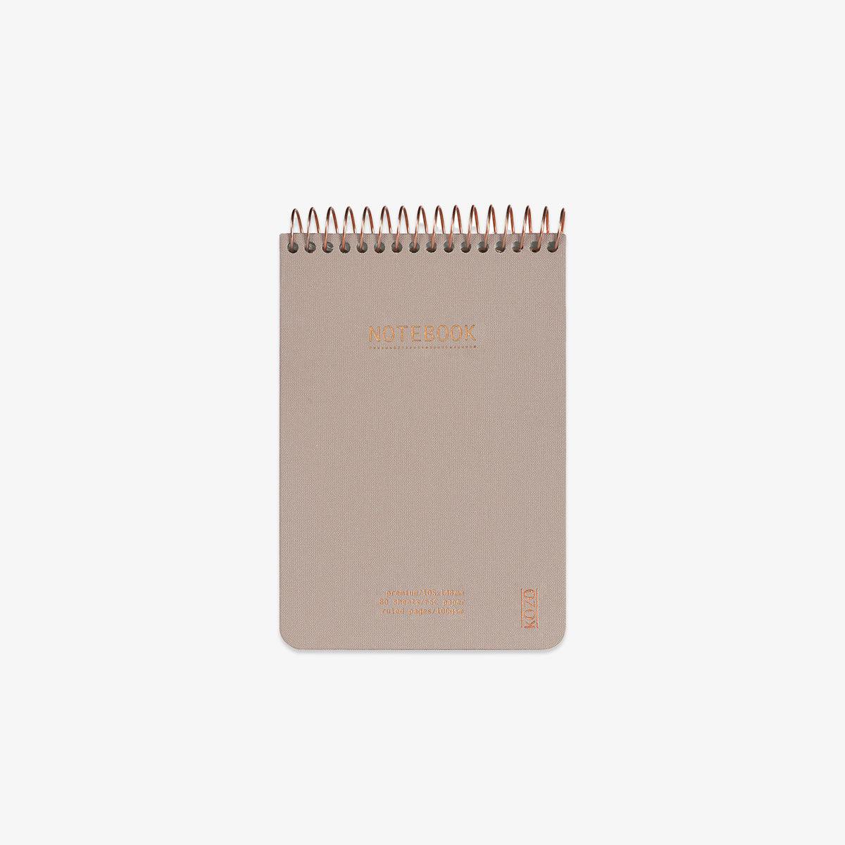 KOZO SPIRAL-BOUND NOTEBOOK A6 // SAND