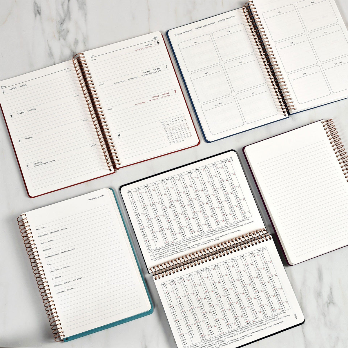 KOZO SPIRAL-BOUND CALENDAR 2026 A5 (DANISH) // ALOE VERA
