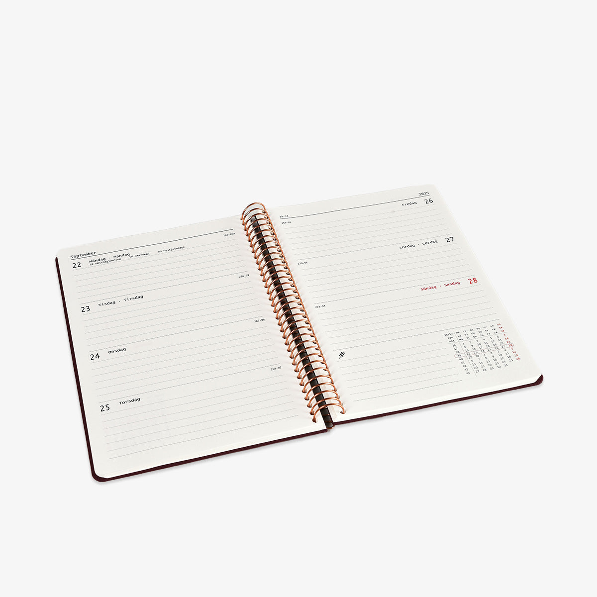 KOZO SPIRAL-BOUND CALENDAR 2026 A5 (DANISH) // ALOE VERA
