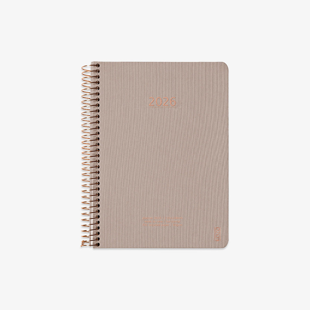 KOZO SPIRAL-BOUND CALENDAR 2026 A5 (DANISH) // SAND