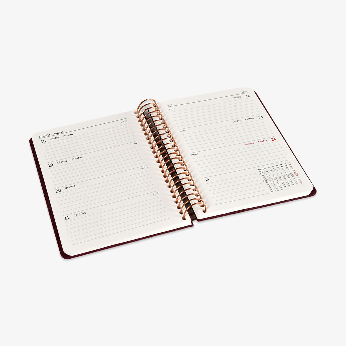 KOZO SPIRAL-BOUND CALENDAR 2026 A6 (DANISH) // COFFEE
