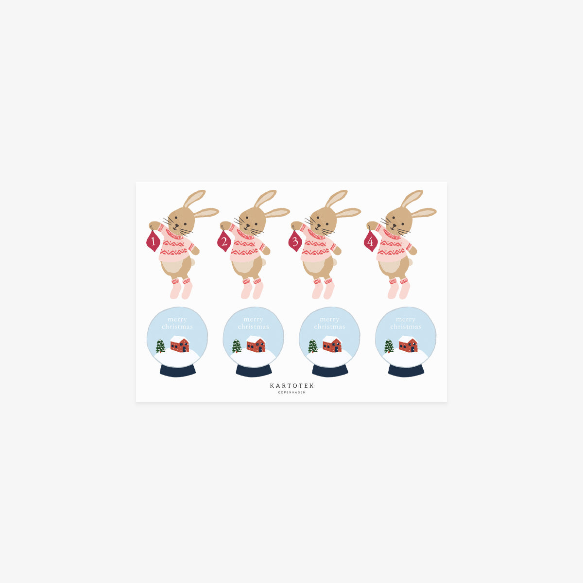 STICKERS // ADVENT CHRISTMAS BUNNY 1-4
