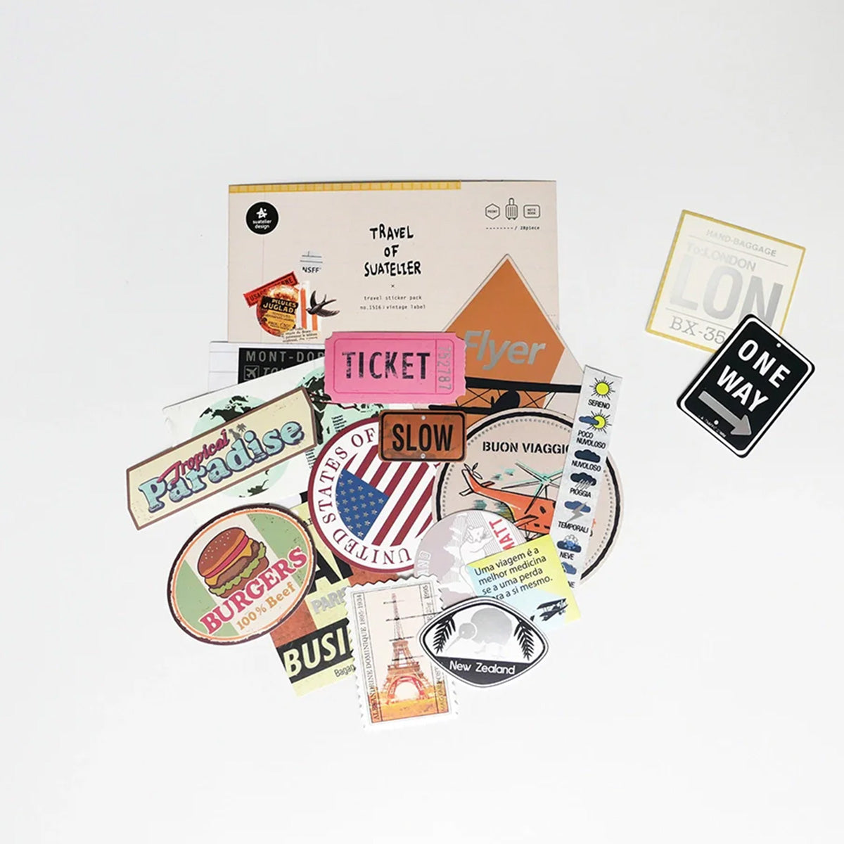 STICKERS SET // VINTAGE TRAVEL LABELS