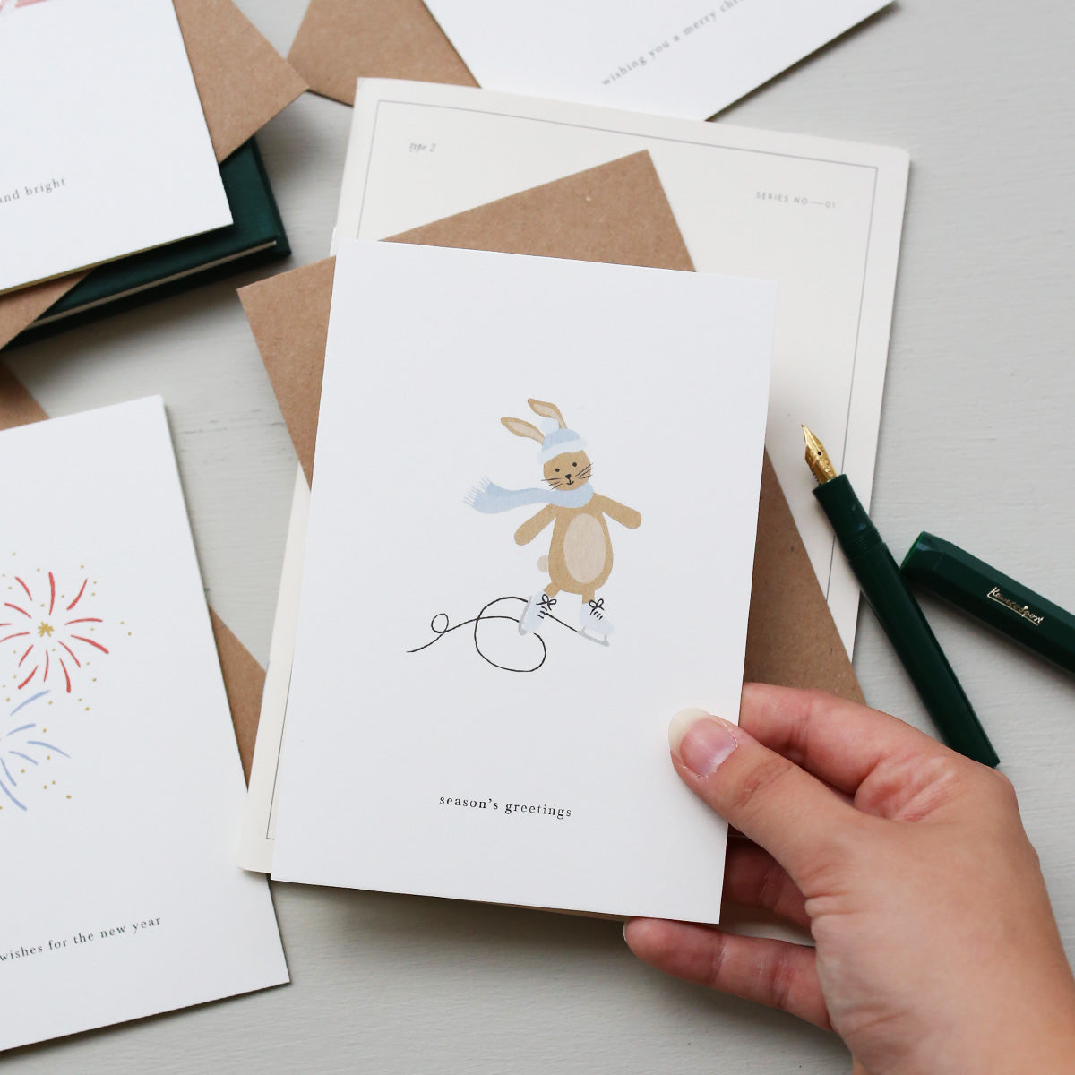 GREETING CARD // ICE SKATING BUNNY