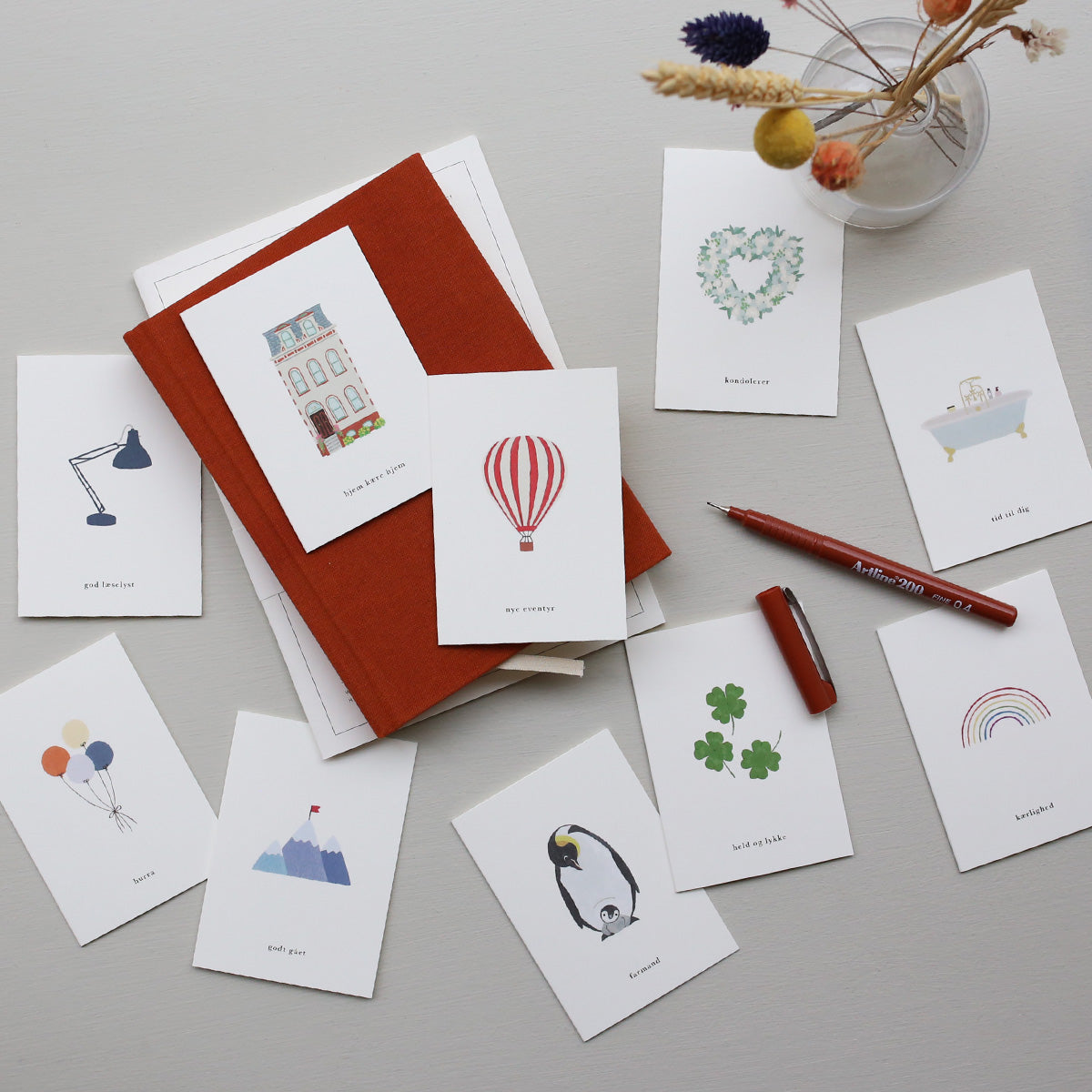 SMALL GREETING CARD // LUFTBALLON (DANISH)