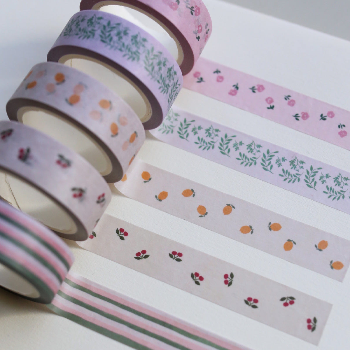 MASKING TAPE // GREEN & PINK STRIPES