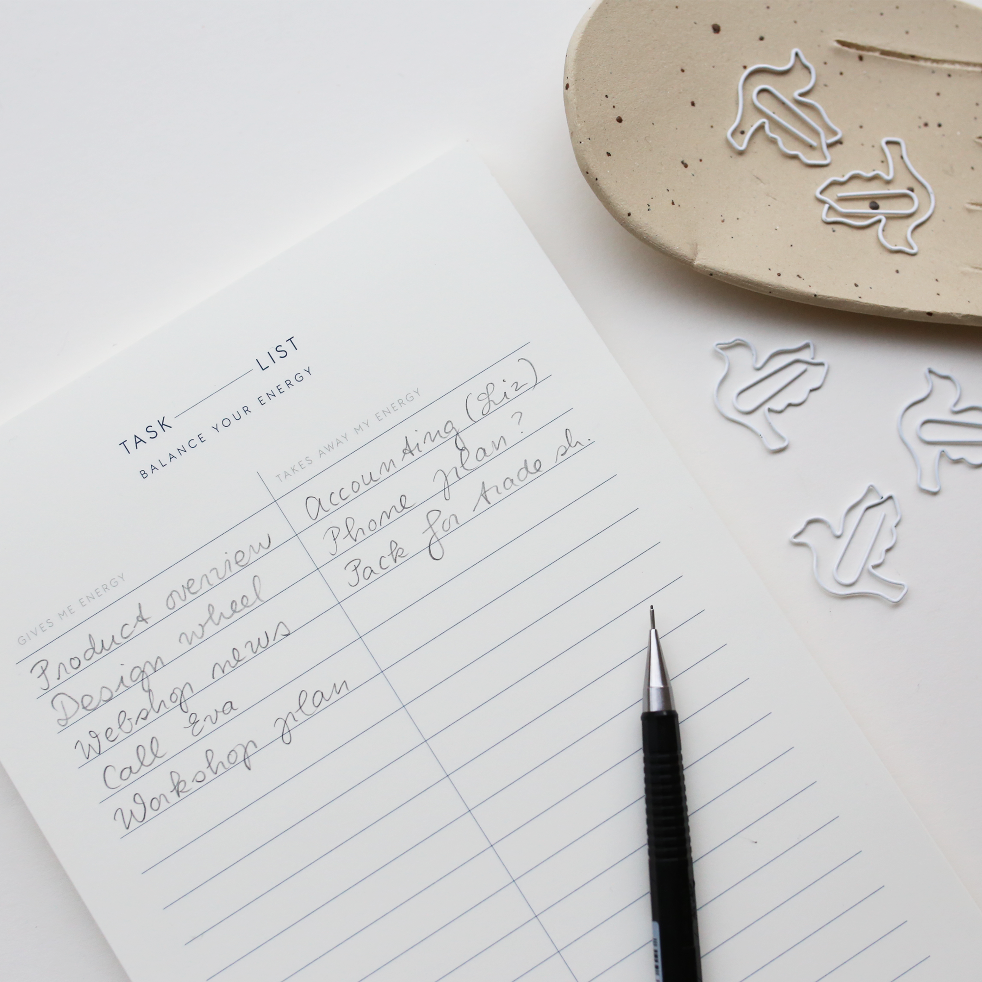 TASK LIST // ENERGY BALANCE