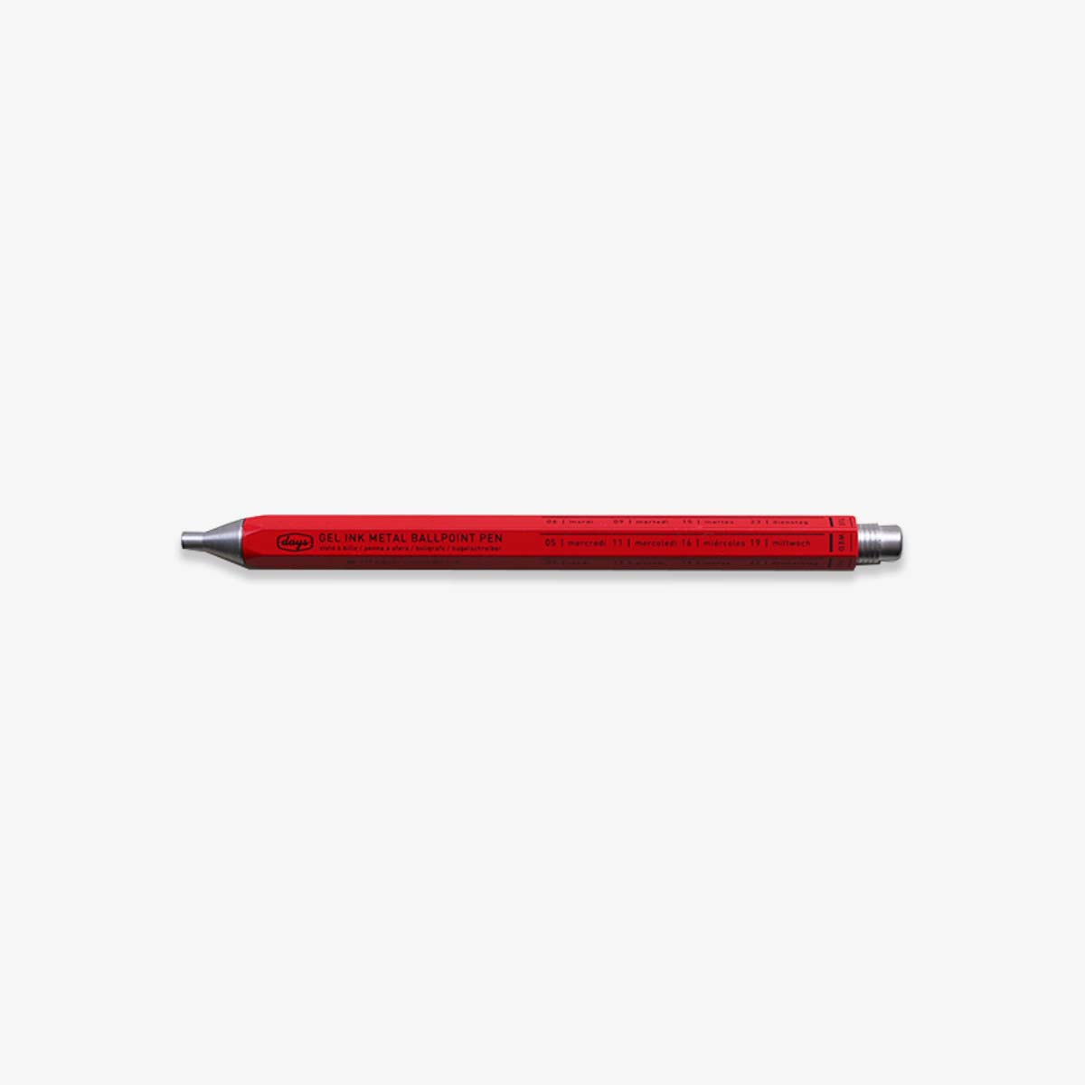 DAYS GEL METAL BALLPOINT PEN 0.5MM // RED