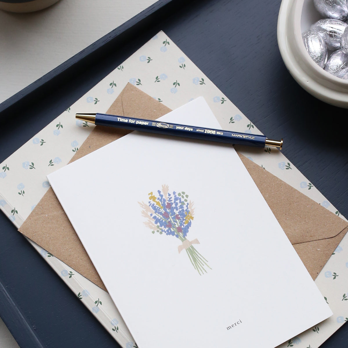 TIME FOR PAPER PENCIL BALL GEL PEN 0.5mm // NAVY