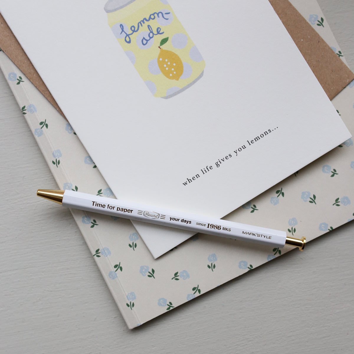 TIME FOR PAPER PENCIL BALL GEL PEN 0.5mm // WHITE