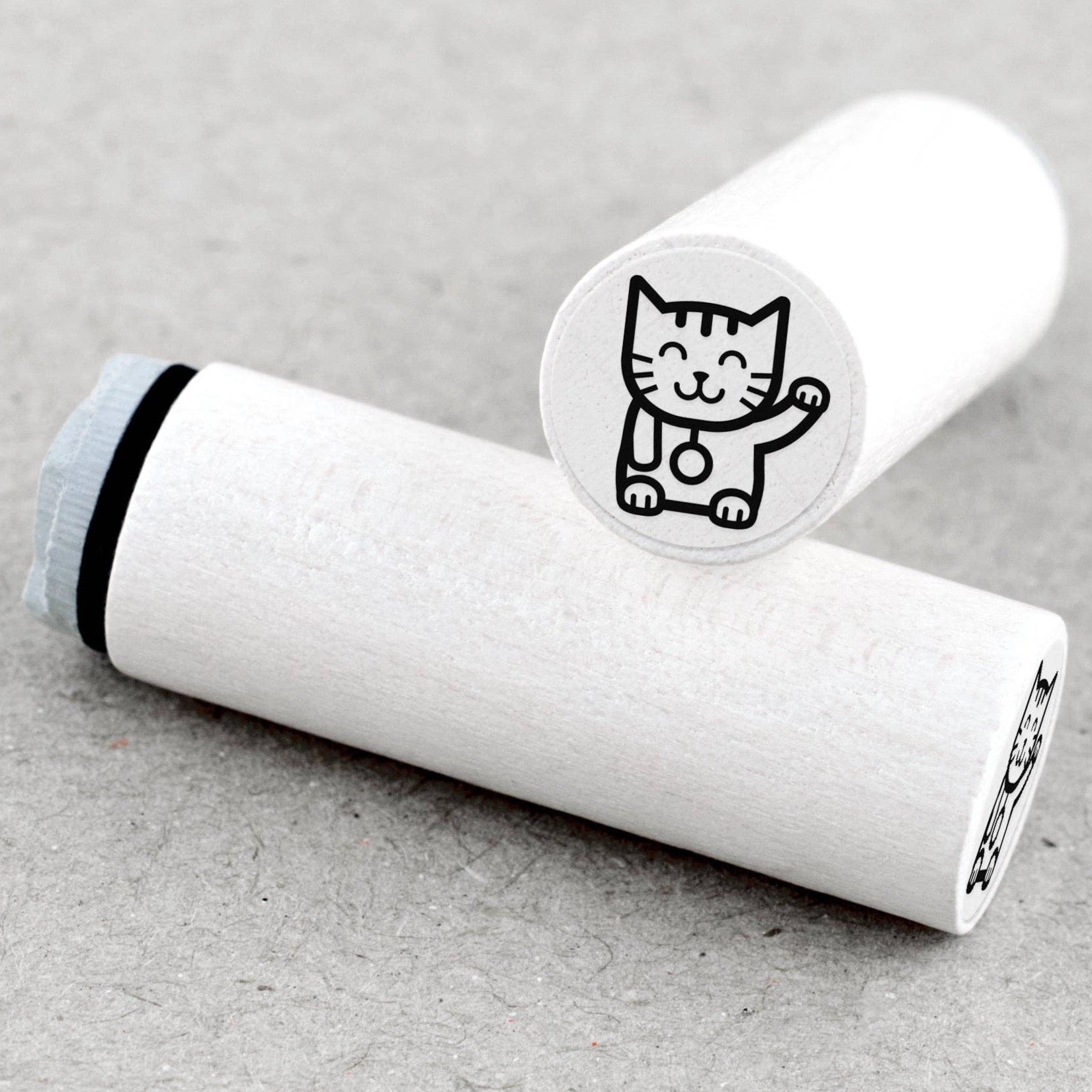 MINI RUBBER STAMP // WAVING CAT