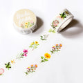 Decorative tape with floral designs on a white background