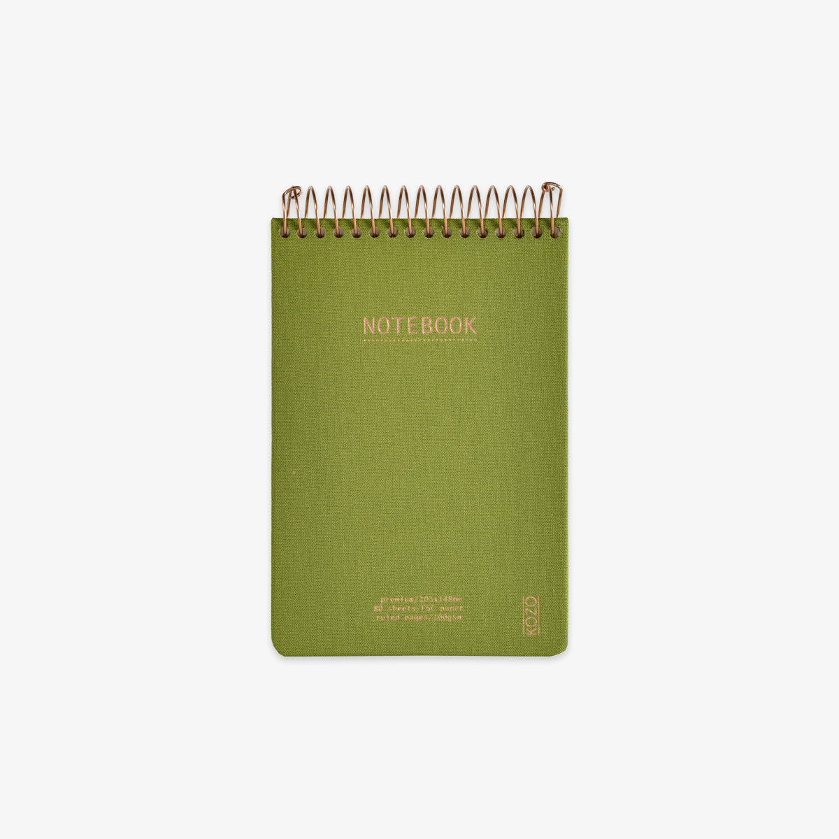 KOZO SPIRAL-BOUND NOTEBOOK A6 // OLIVE