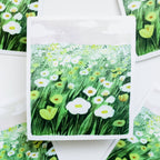 A vinyl sticker with floral design on a white background