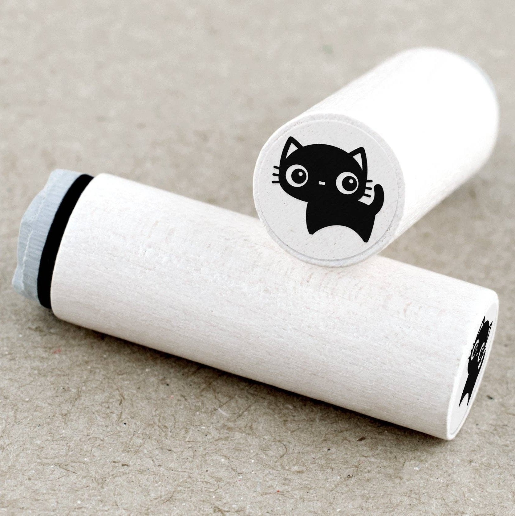 MINI RUBBER STAMP // BLACK CAT