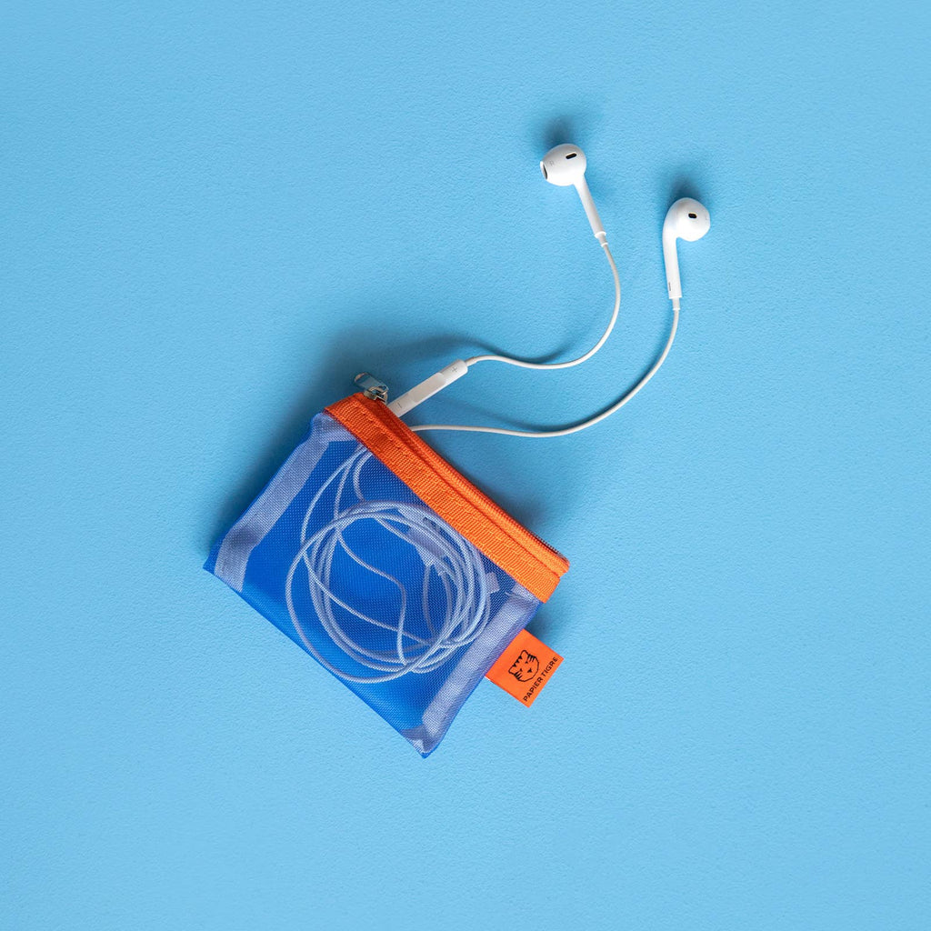 MESH POCKET XS // PEACH & COBALT