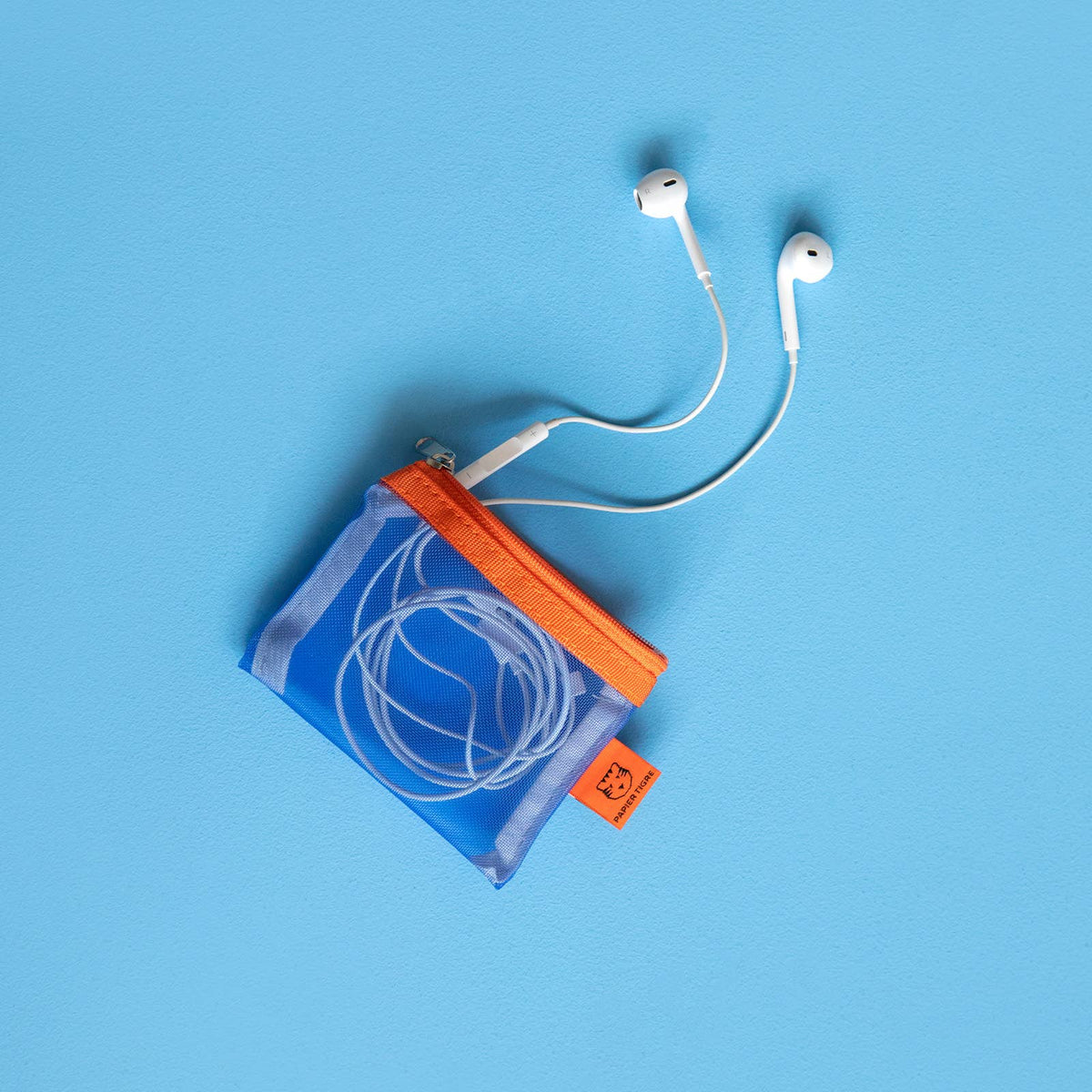 MESH POCKET XS // PEACH & COBALT