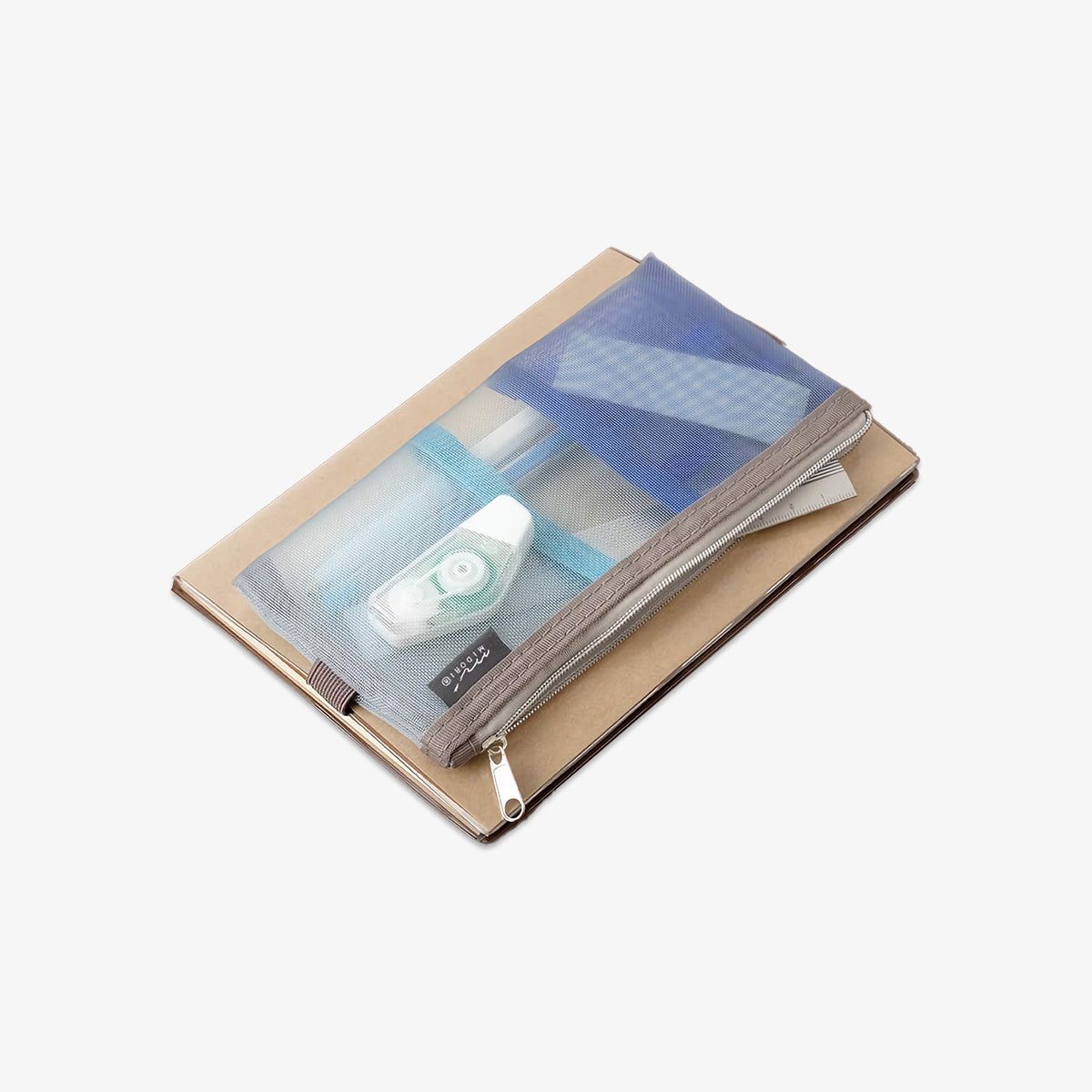 BOOK BAND PEN CASE // MESH BLUE