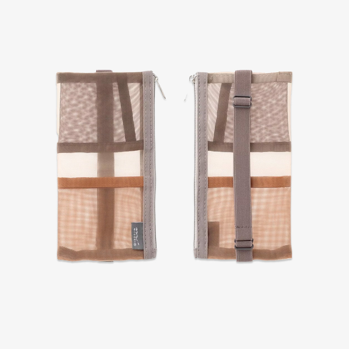 BOOK BAND PEN CASE // MESH BROWN