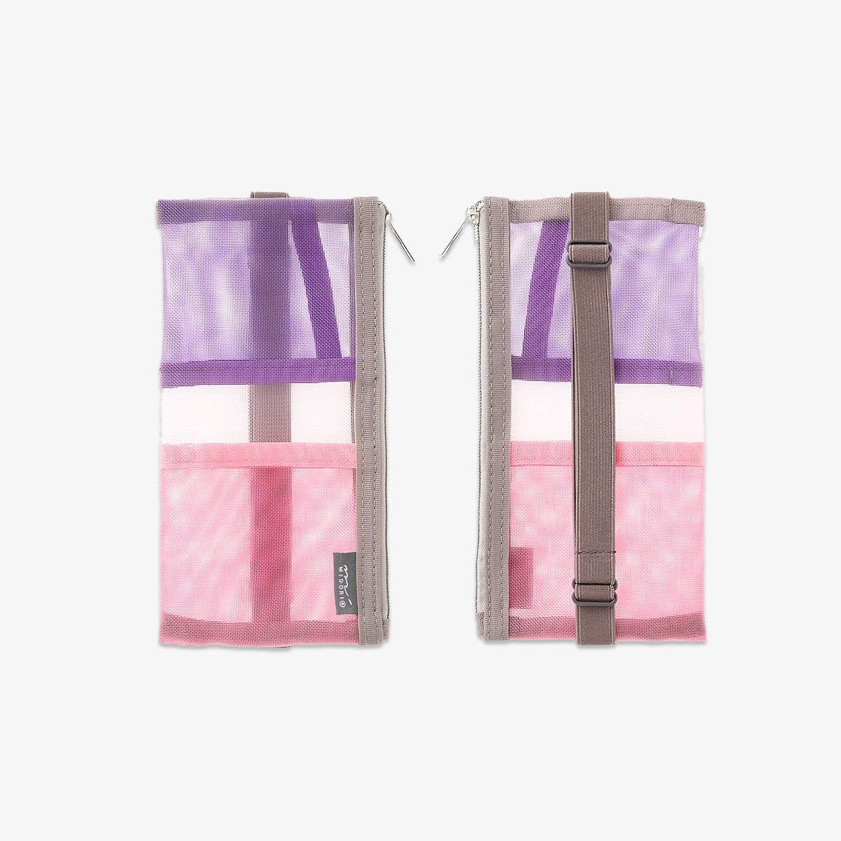 BOOK BAND PEN CASE // MESH PURPLE/PINK