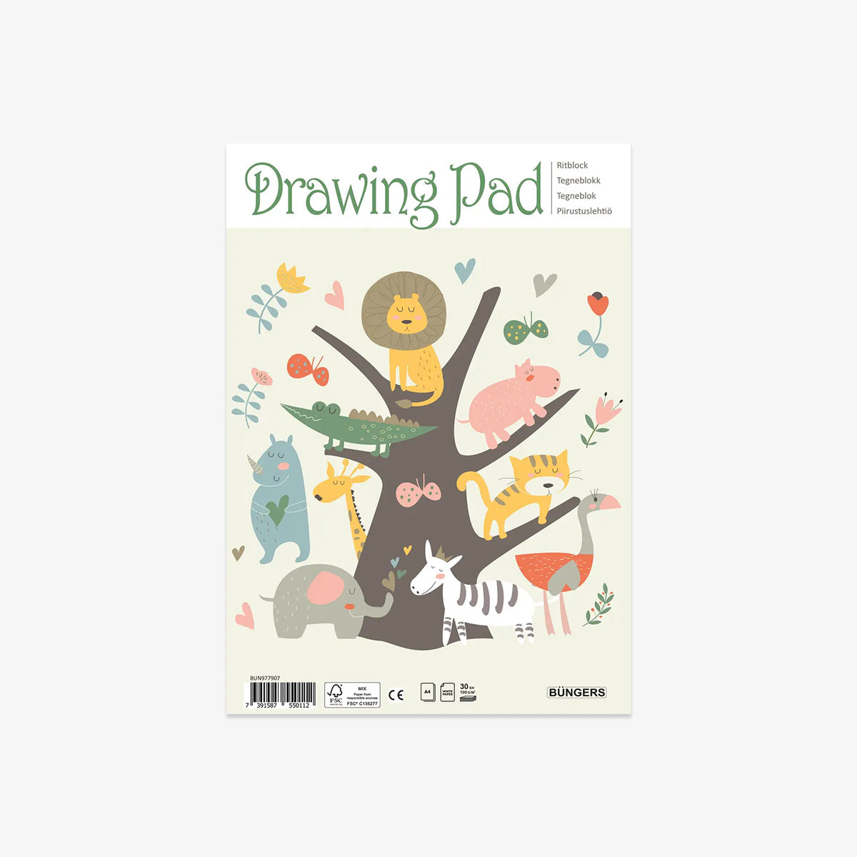 Drawing pad with blank pages