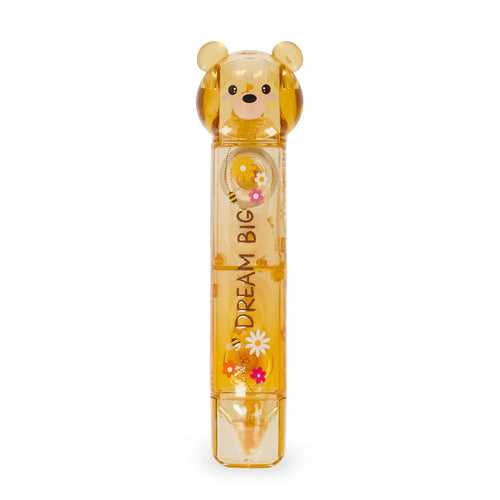 Transparent brownish bear-shaped correction and glue tape with 'Dream Big' text on a white background