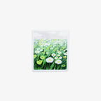 A vinyl sticker with floral design on a white background