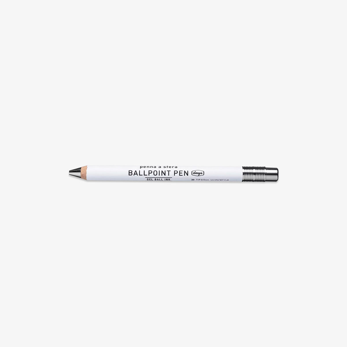 DAYS GEL WOOD BALLPOINT PEN 0.5MM // WHITE