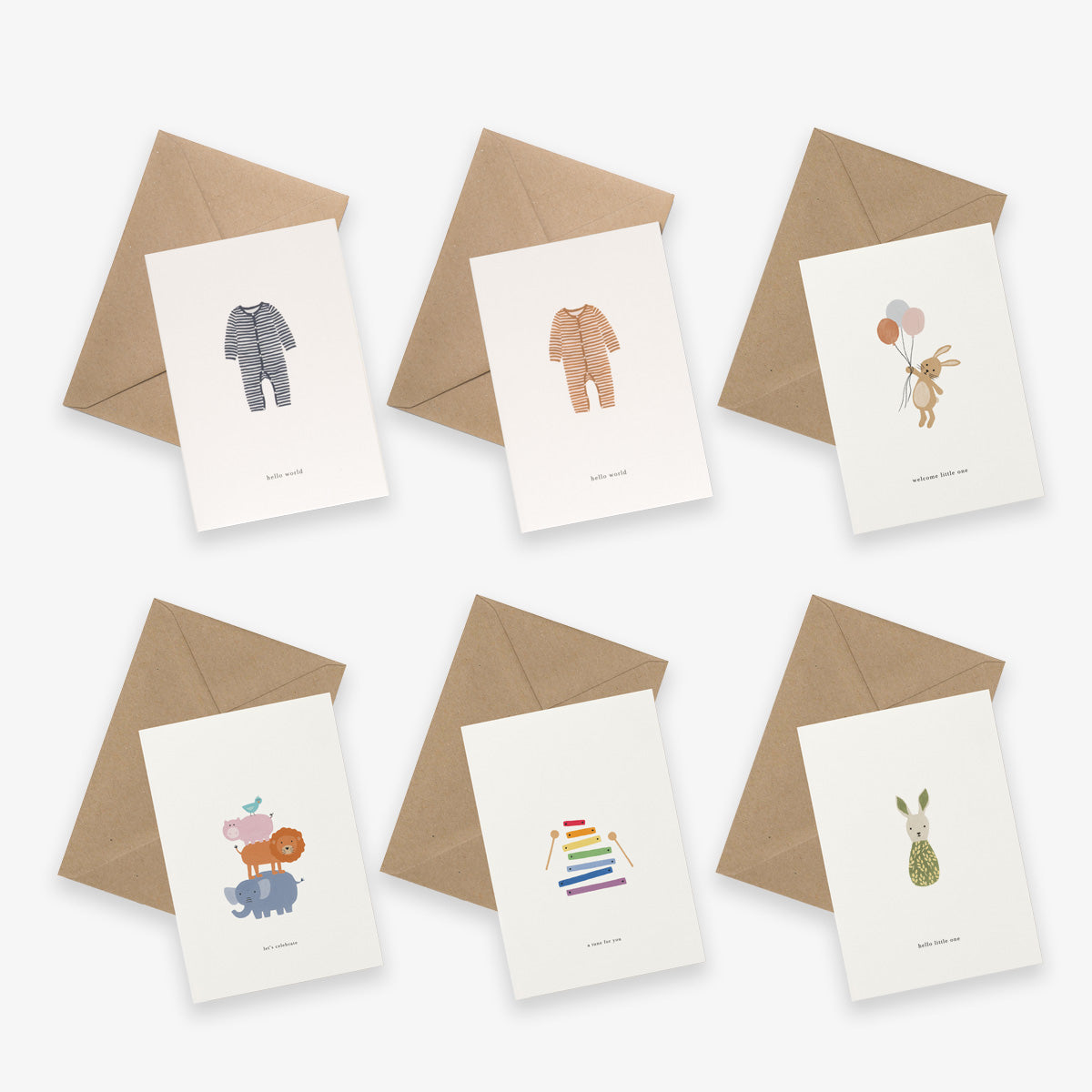 GREETING CARD SET OF 6 // HELLO BABY