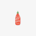 Vinyl Sticker of Red hot sauce bottle with green cap labeled 'Certified Hot Mess' on a white background