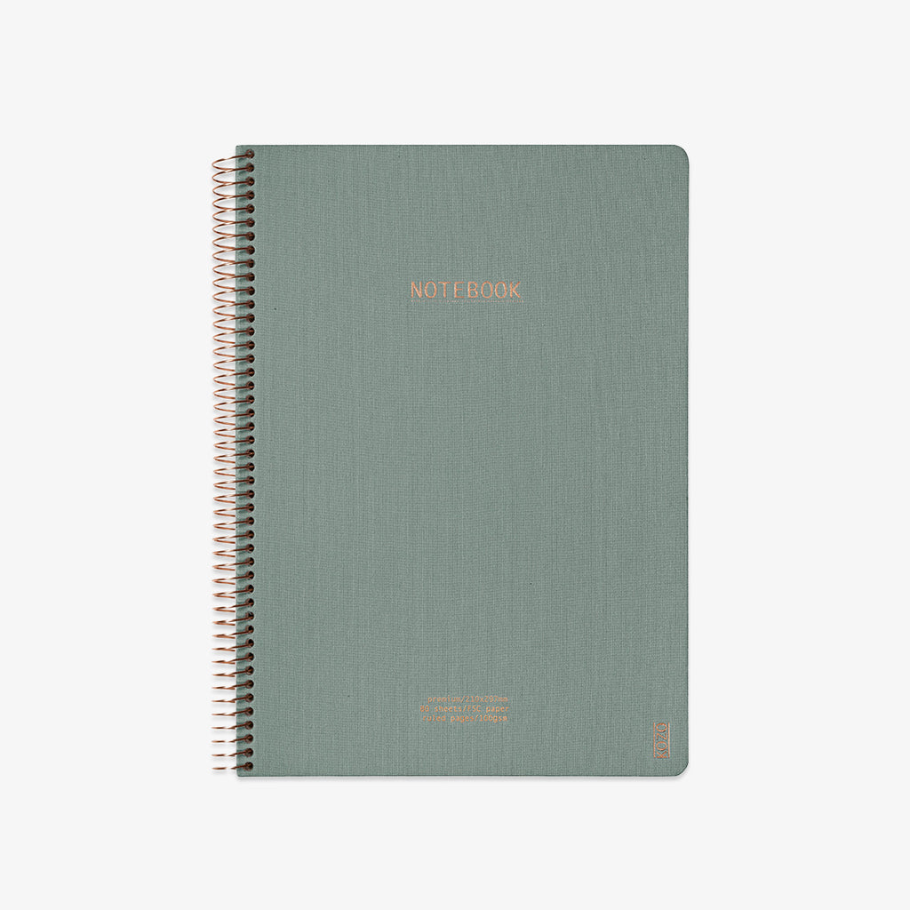KOZO SPIRAL-BOUND NOTEBOOK A4 // ALOE VERA