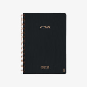 KOZO SPIRAL-BOUND NOTEBOOK A4 // BLACK