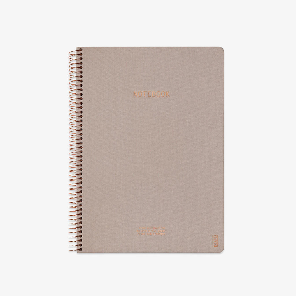 KOZO SPIRAL-BOUND NOTEBOOK A4 // SAND