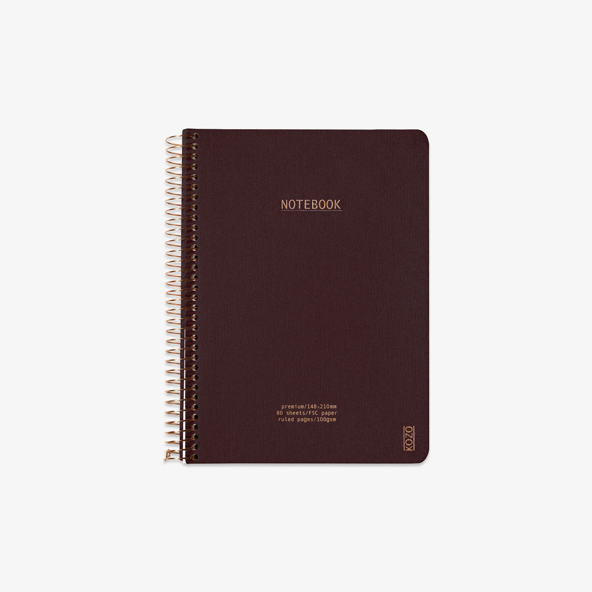 KOZO SPIRAL-BOUND NOTEBOOK A5 // COFFEE