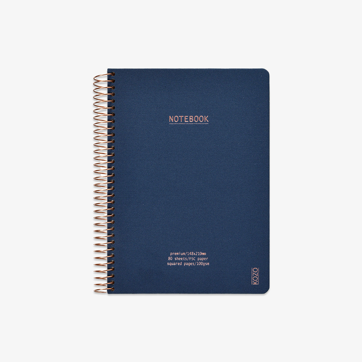 KOZO SPIRAL-BOUND NOTEBOOK A5 GRID // NAVY