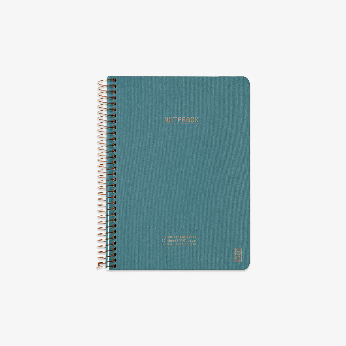 KOZO SPIRAL-BOUND NOTEBOOK A5 // STEEL BLUE